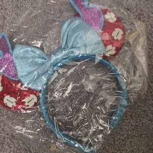 Stitch Sequin Mouse Ears Headband with Bow